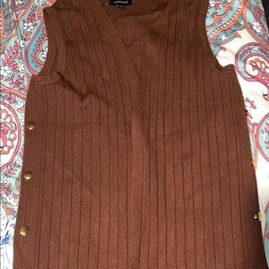 Brown Cardigan Sweater Vest